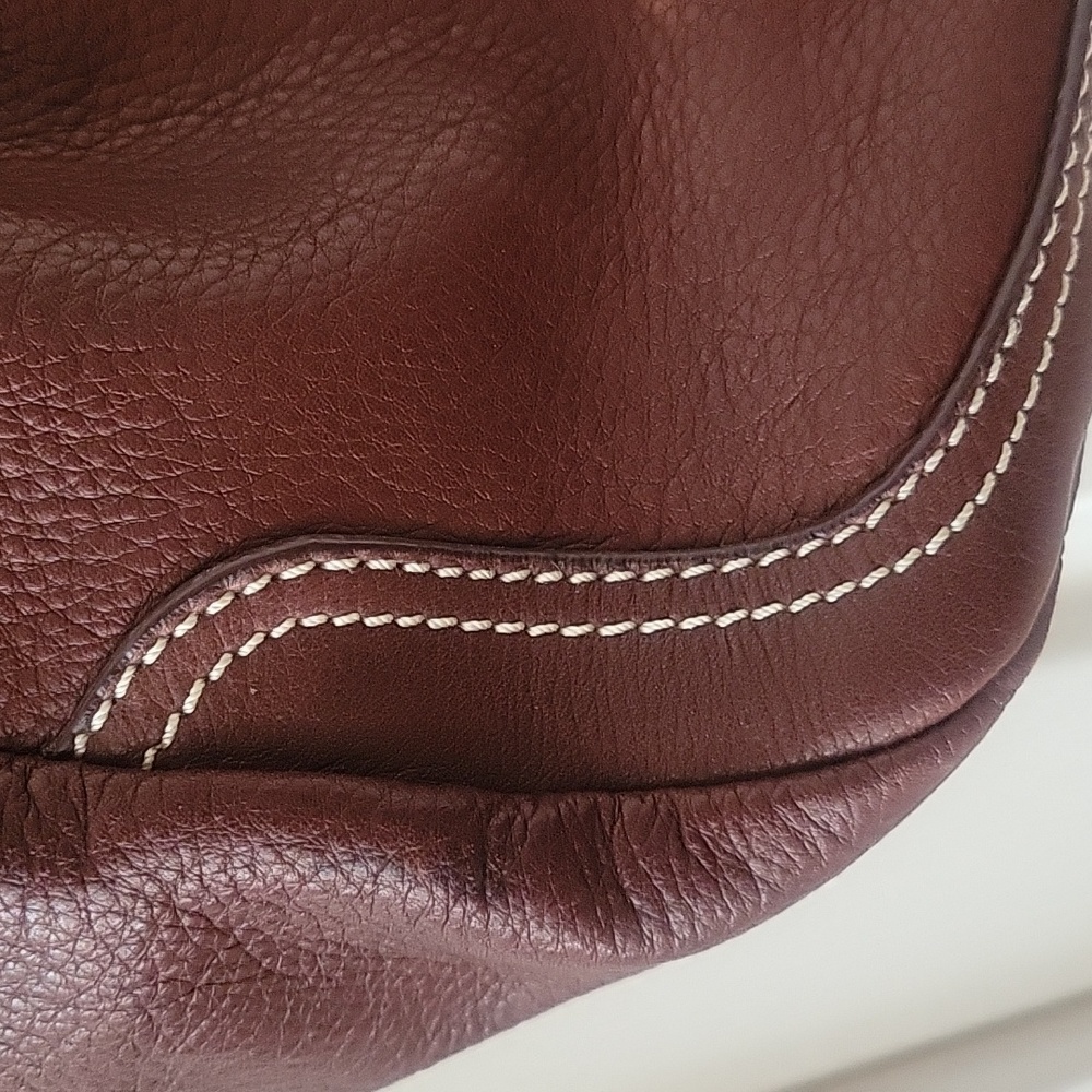 SOLD -B. Makowsky Genuine Leather Handbag Brown EUC w/ Dust Bag - Picture 7 of 13